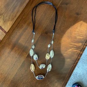 Adjustable 2 strand silver and gold necklace